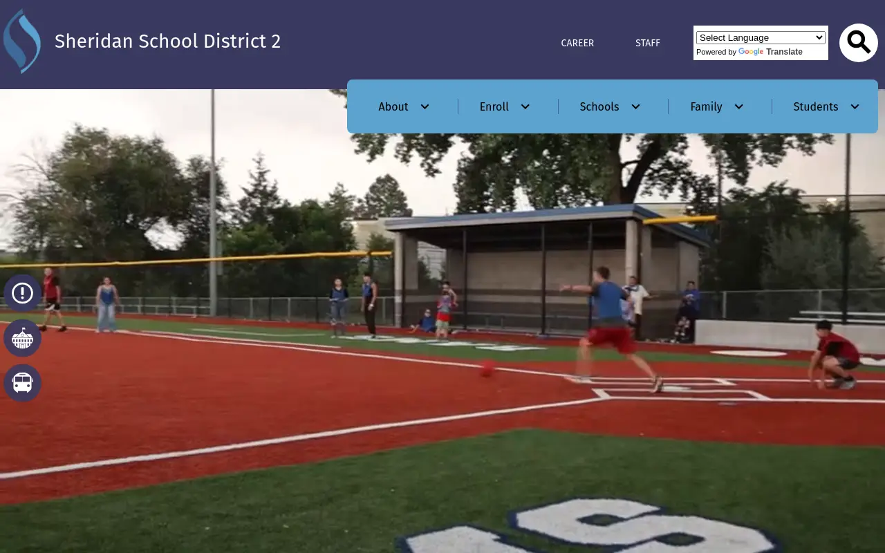 Screenshot of the Sheridan 2 homepage at scan time