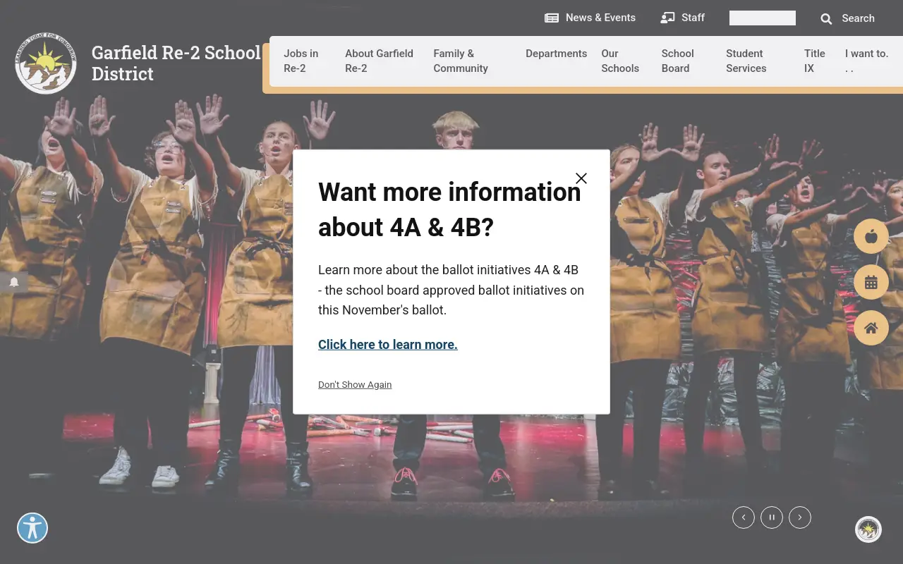 Screenshot of the Garfield Re-2 homepage at scan time