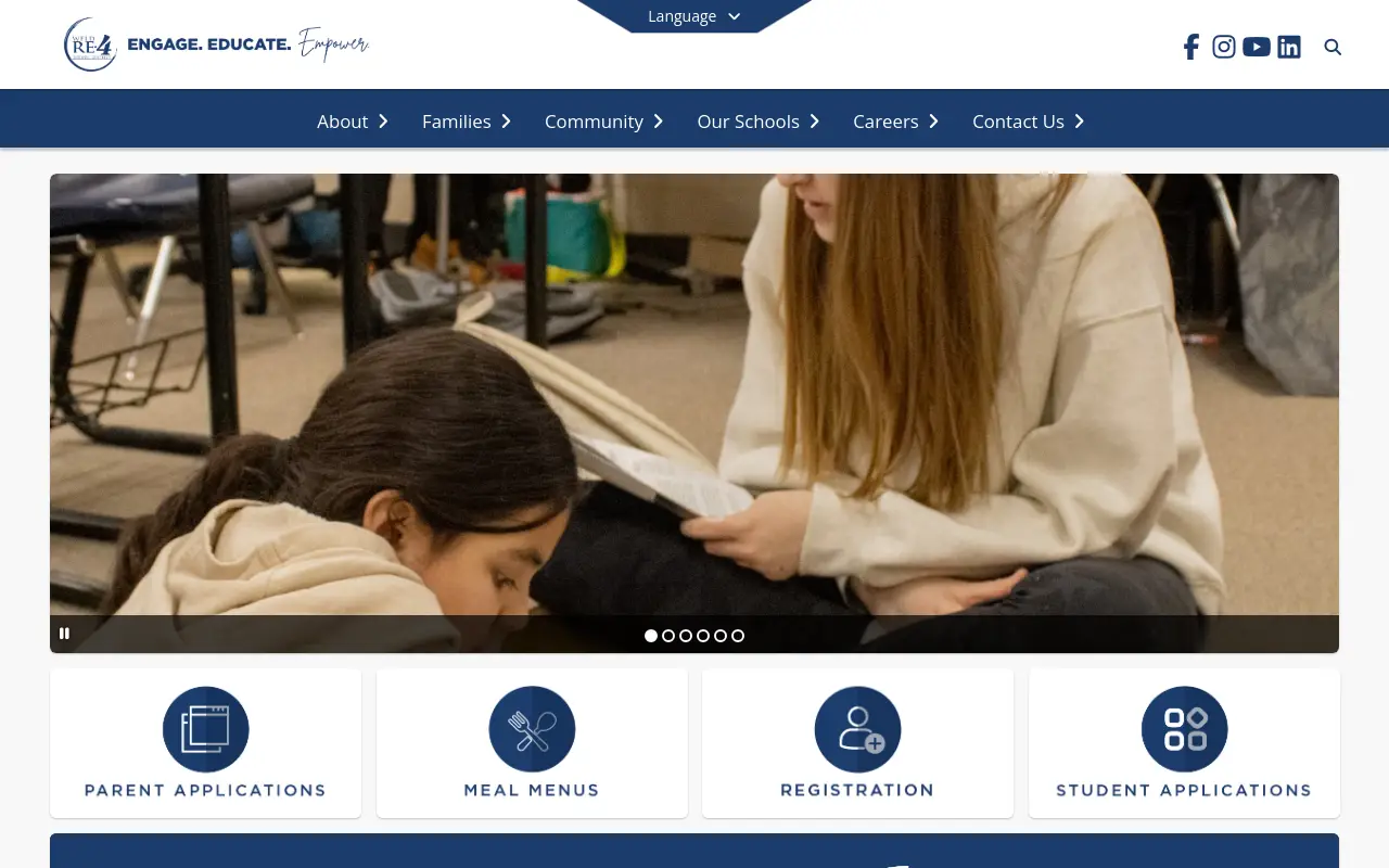 Screenshot of the Weld RE-4 homepage at scan time