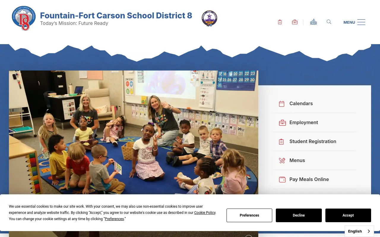 Screenshot of the Fountain 8 homepage at scan time