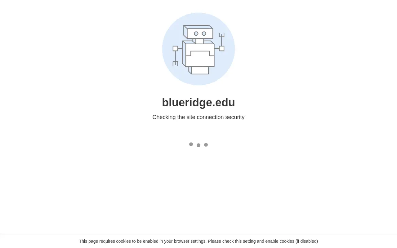 Screenshot of the Blue Ridge Community College homepage at scan time