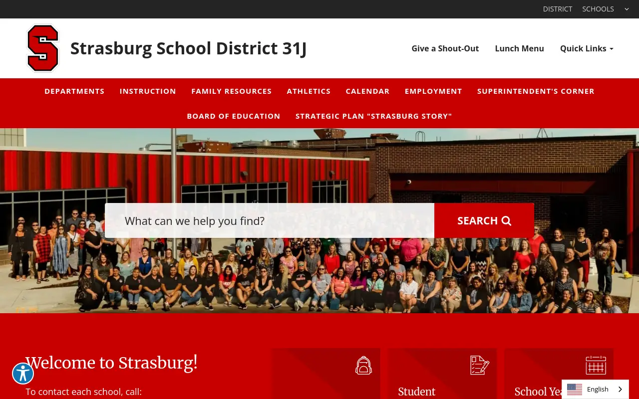 Screenshot of the Strasburg 31J homepage at scan time