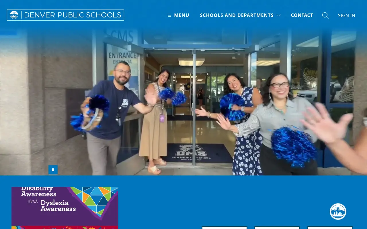 Screenshot of the Denver County 1 homepage at scan time