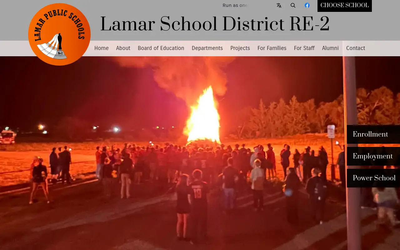 Screenshot of the Lamar Re-2 homepage at scan time